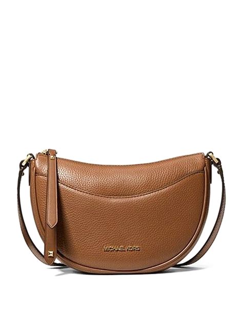 michael kors half moon crossbody|Michael Kors leather crossbody bag.